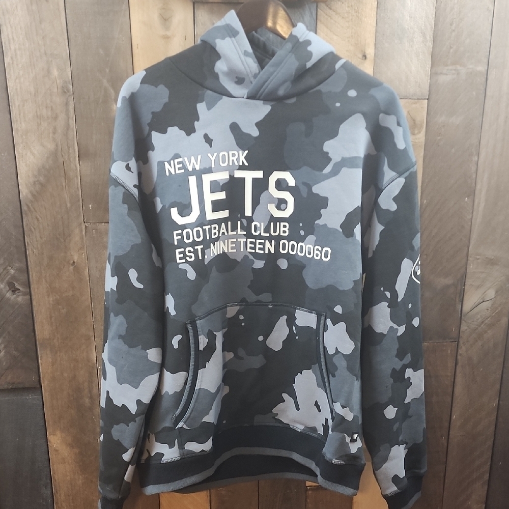 New York Jets The Wild Collective Camo Pullover Hoodie - size L